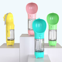 3-in-1 Portable Pet Water Bottle with Bowl & Waste Bag Dispenser | Outdoor Travel Dog & Cat Feeder