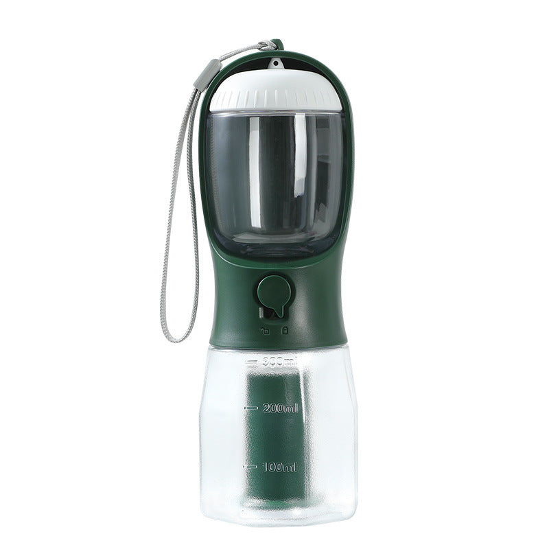 OurPetlly 3-in-1 Portable Dog Water Bottle with Food Container & Waste Bag Dispenser - Built-in Filter
