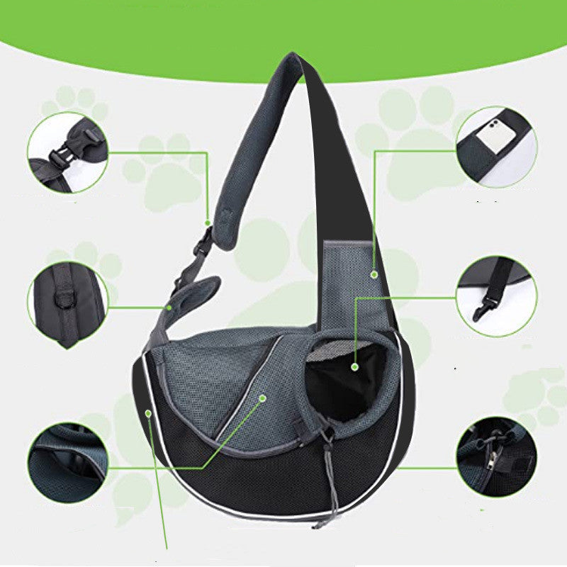 Pet Carrier Sling Bag for Small Dogs & Cats - Portable, Breathable & Hands-Free Crossbody Bag