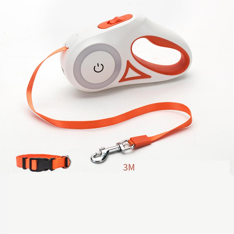 Automatic Retractable Dog Leash with LED Light & Collar Set for Small to Medium Dogs