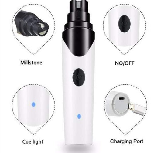 Ourpettly Quiet Electric Pet Nail Grinder & Clipper - Low Noise USB Rechargeable for Dogs, Cats, Small Animals