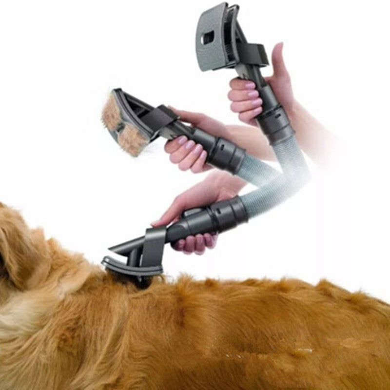 Pet Vacuum Grooming Brush - Dog & Cat Hair Remover Tool with Vacuum Cleaner Attachment