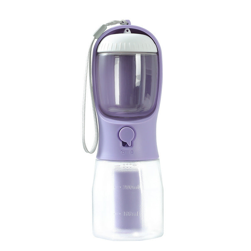 OurPetlly 3-in-1 Portable Dog Water Bottle with Food Container & Waste Bag Dispenser - Built-in Filter
