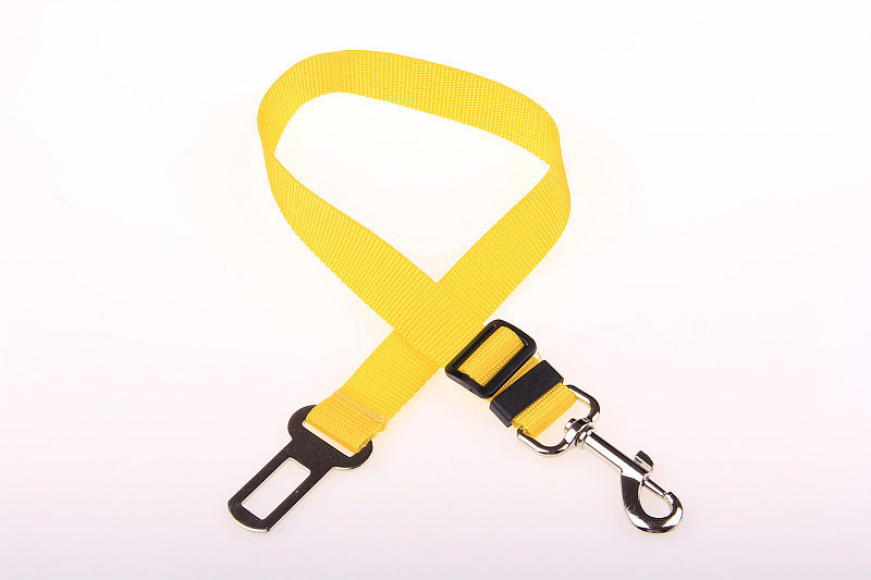 Fixed-Length Polyester Dog Seatbelt Leash - Adjustable Car Safety Strap for Small to Medium Pets (5-20kg)