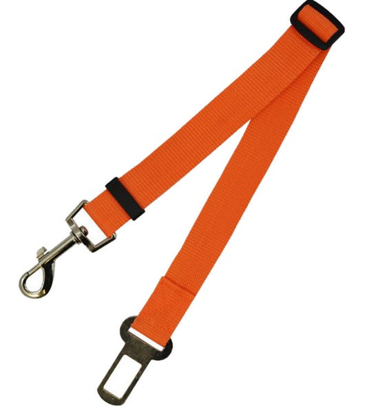 Fixed-Length Polyester Dog Seatbelt Leash - Adjustable Car Safety Strap for Small to Medium Pets (5-20kg)