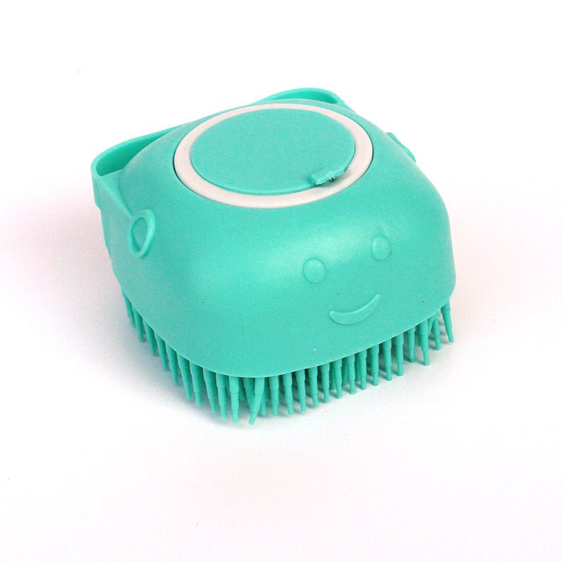 Silicone Pet Bathing & Massage Glove Brush - Dog & Cat Grooming Tool with Shampoo Dispenser