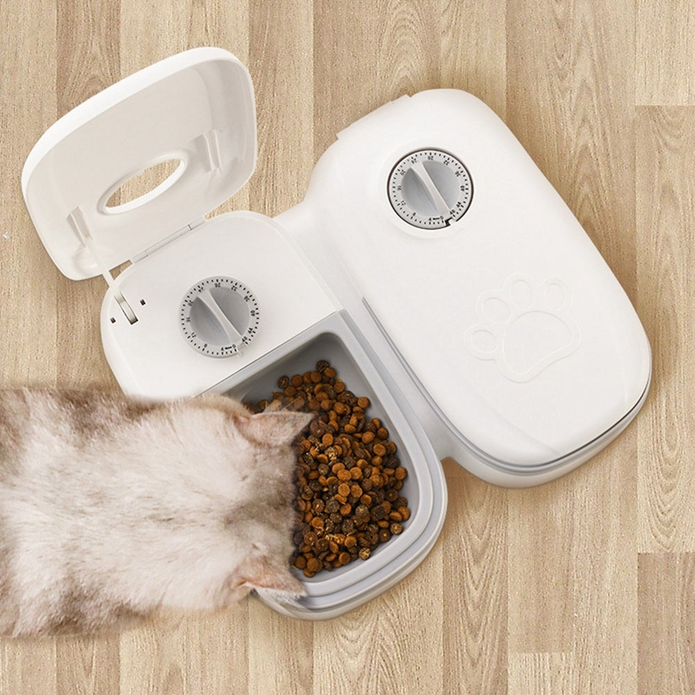 Ourpetlly Automatic Pet Feeder with Timer - Smart Food Dispenser for Cats and Dogs, 4-Meal Programmable, Stainless Steel Bowl