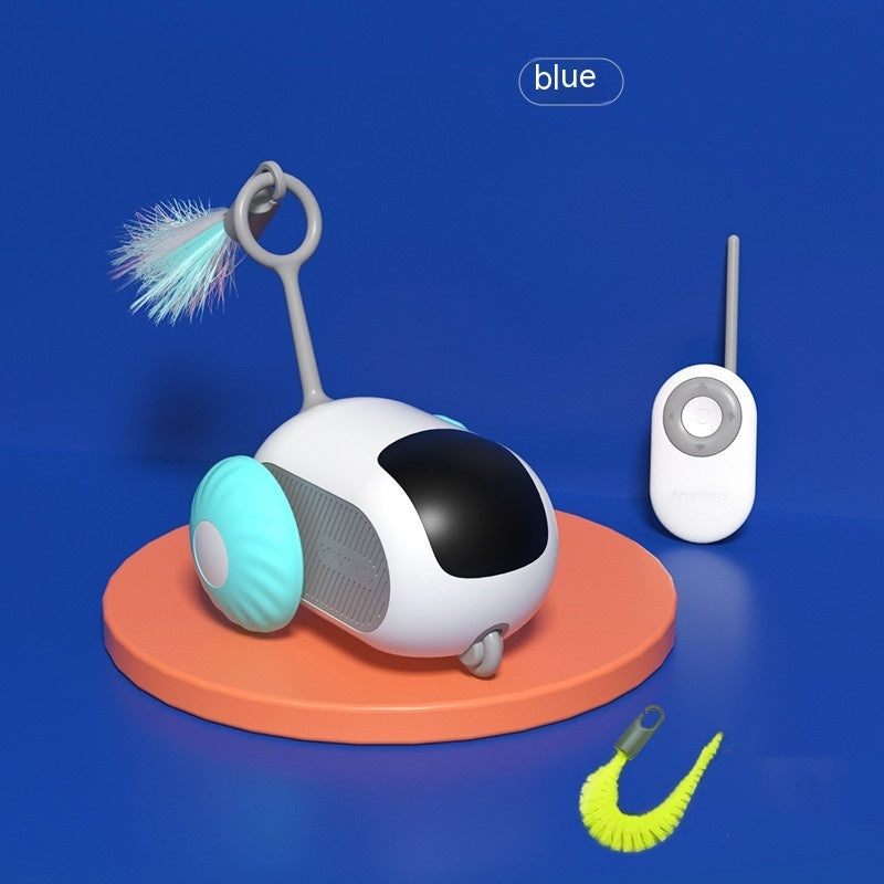 Remote Control Cat Toy Car - Automatic Self-Moving with Obstacle Avoidance & USB Charging - Interactive Pet Toy for Cats