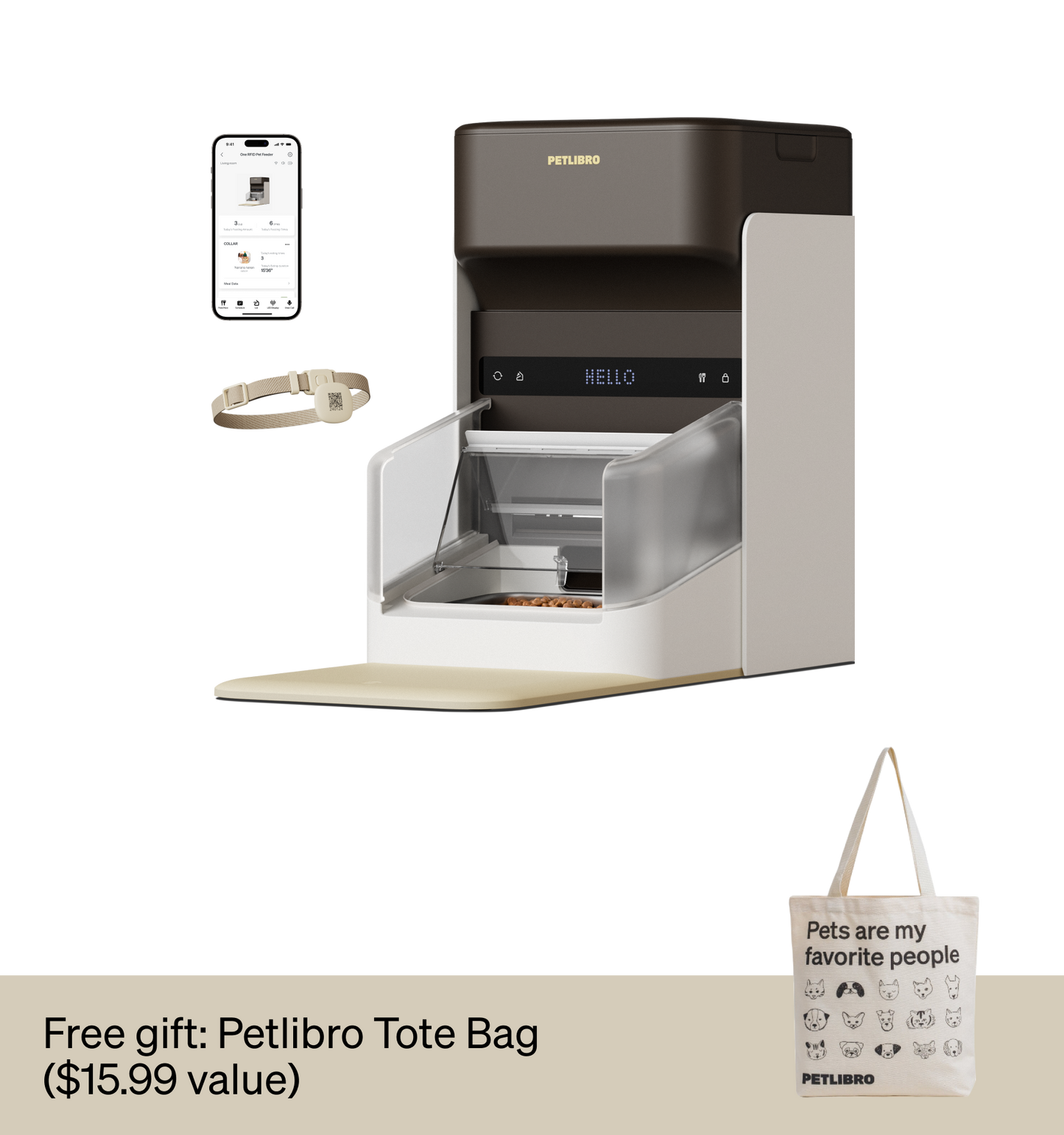 One RFID Smart Feeder & Petlibro Tote Bag