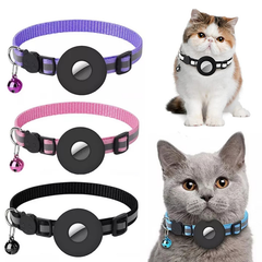 Waterproof AirTag Collar for Dogs & Cats - Reflective Nylon Holder with Protective Case