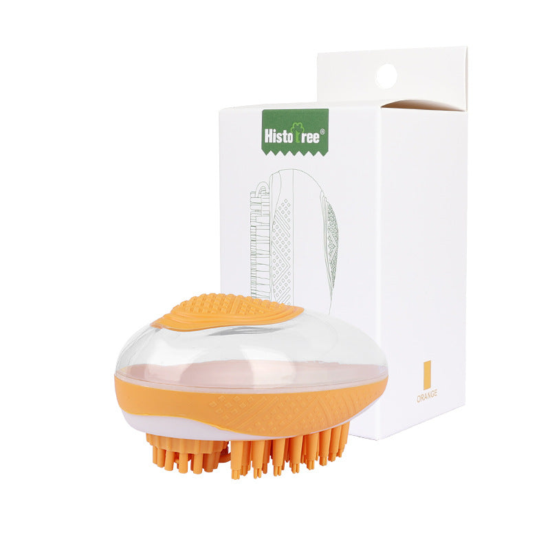 2-in-1 Pet Bath Brush & Massage Comb - Soft Silicone Deshedding Tool for Dogs & Cats