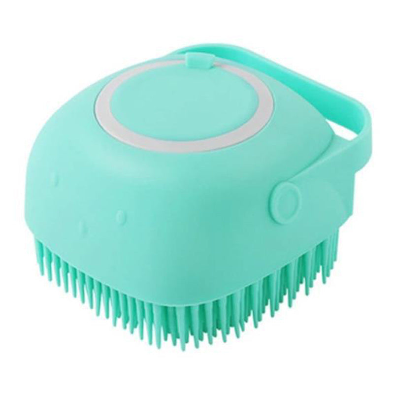 Silicone Pet Bathing & Massage Glove Brush - Dog & Cat Grooming Tool with Shampoo Dispenser