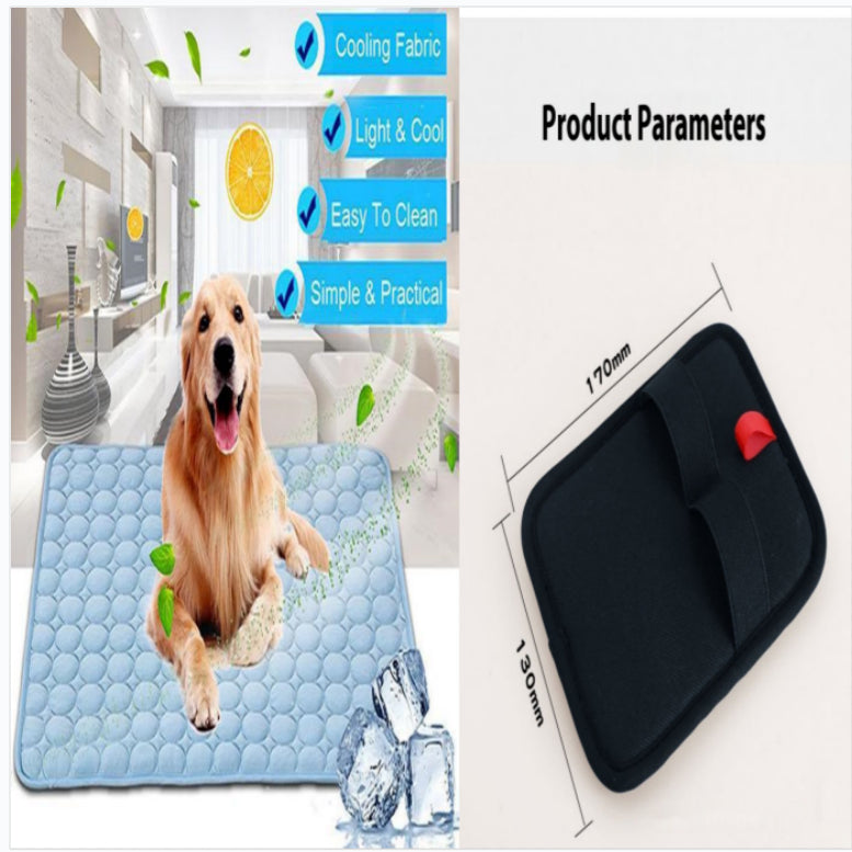 Self-Cooling Ice Silk Pet Pad - Instant Cooling Bed Mat for Dogs & Cats in Summer, No Water Needed (Multiple Sizes)