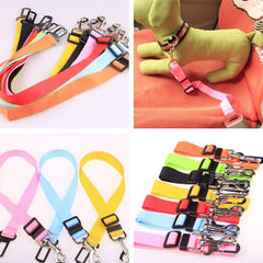 Fixed-Length Polyester Dog Seatbelt Leash - Adjustable Car Safety Strap for Small to Medium Pets (5-20kg)