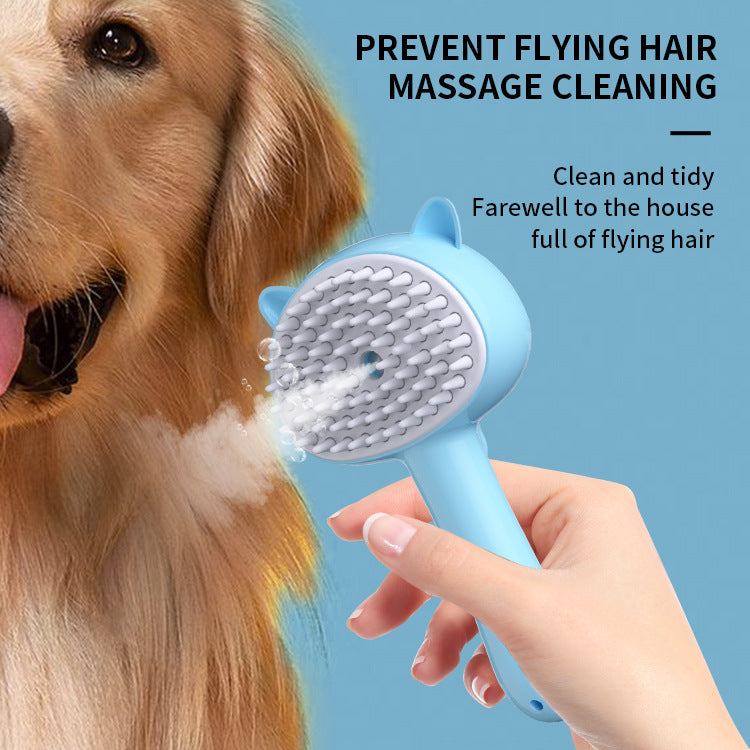Rechargeable Steam Pet Grooming Brush - Self-Cleaning Deshedding & Massage Brush for Dogs and Cats