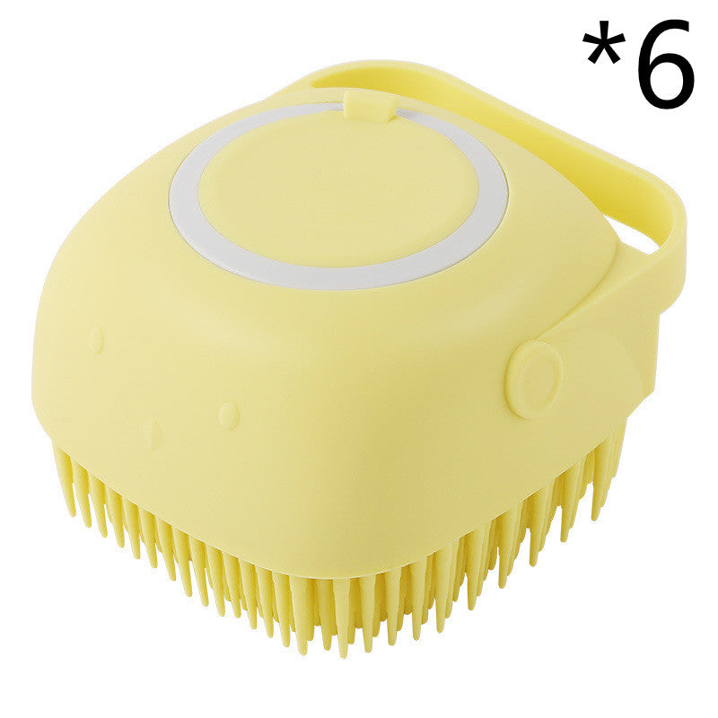 Silicone Pet Bathing & Massage Glove Brush - Dog & Cat Grooming Tool with Shampoo Dispenser