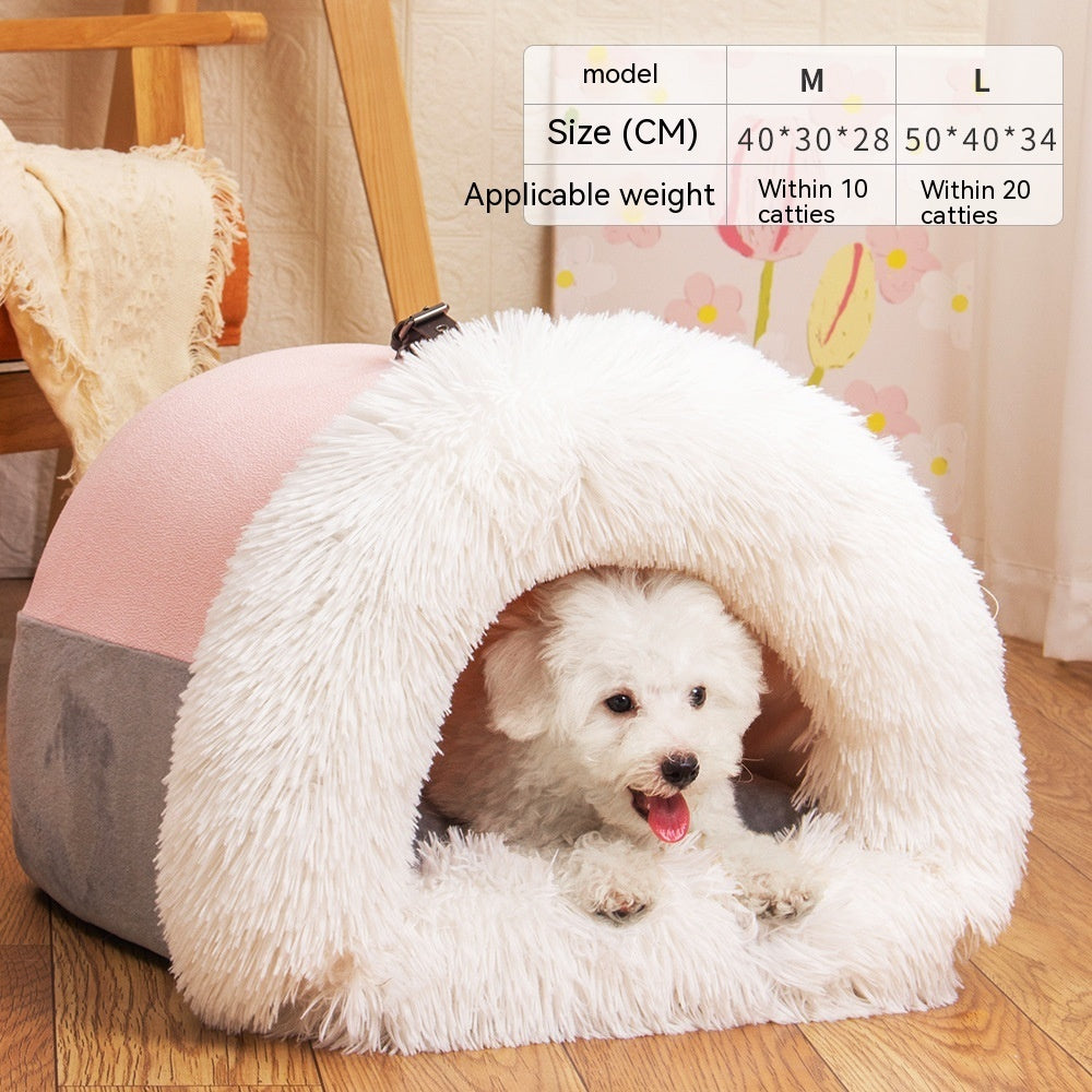 Splice Portable Pet Bed - Warm & Moisture-Proof Cat & Dog Nest for Autumn & Winter