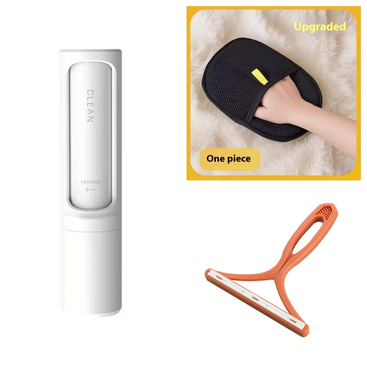 2-in-1 Self-Cleaning Pet Hair Remover Brush & Lint Roller - Portable, Reusable Tool for Cat & Dog Fur on Furniture, Clothes, and Carpet