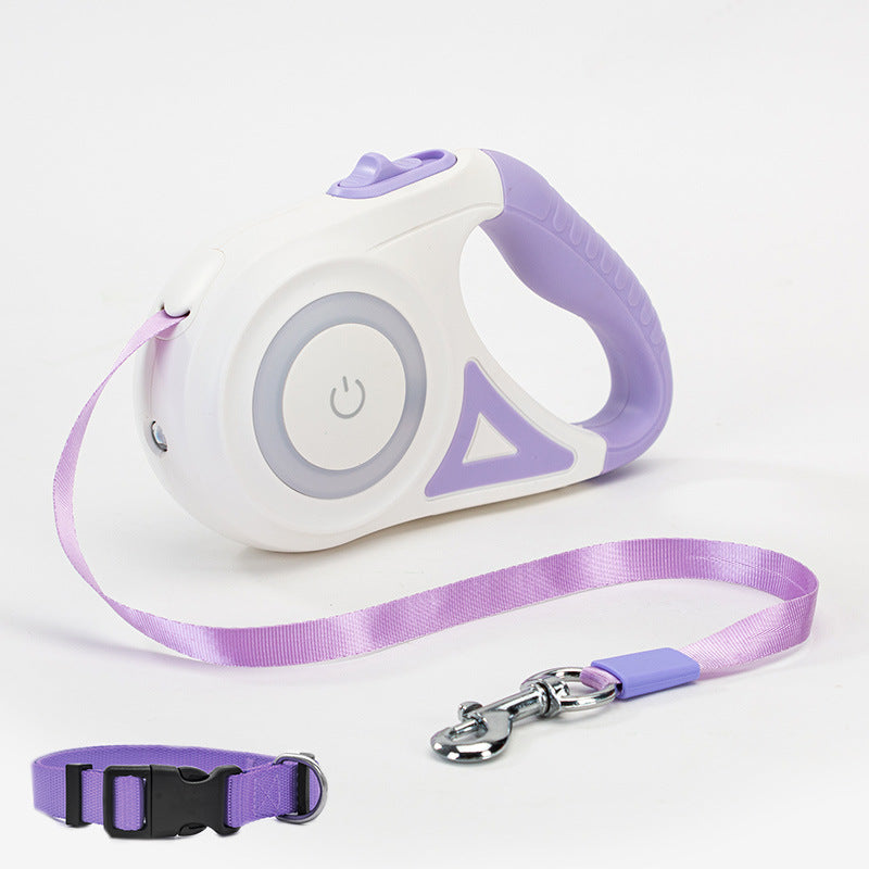 Automatic Retractable Dog Leash with LED Light & Collar Set for Small to Medium Dogs