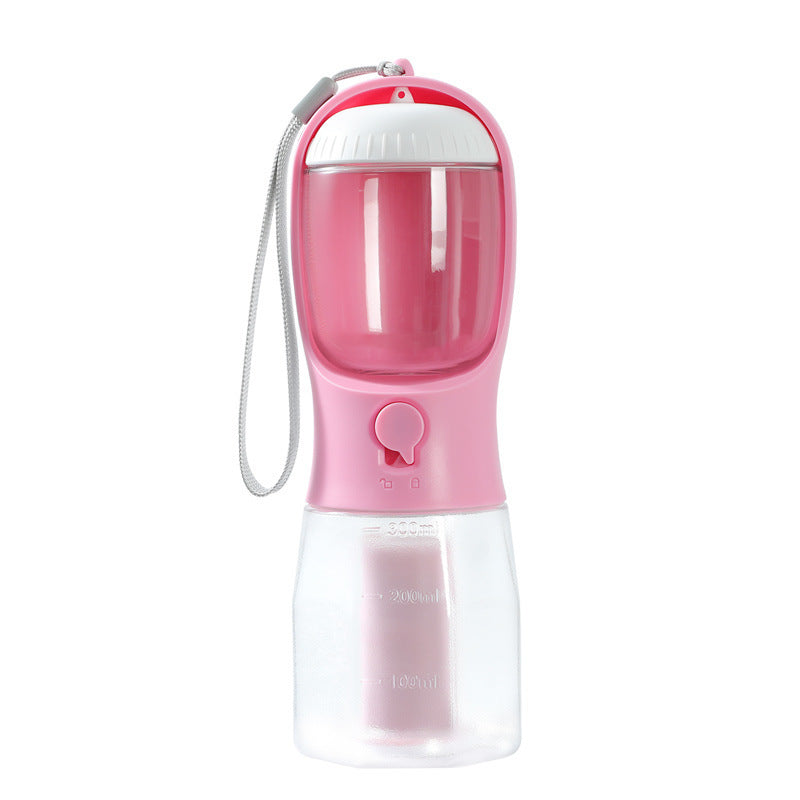 OurPetlly 3-in-1 Portable Dog Water Bottle with Food Container & Waste Bag Dispenser - Built-in Filter