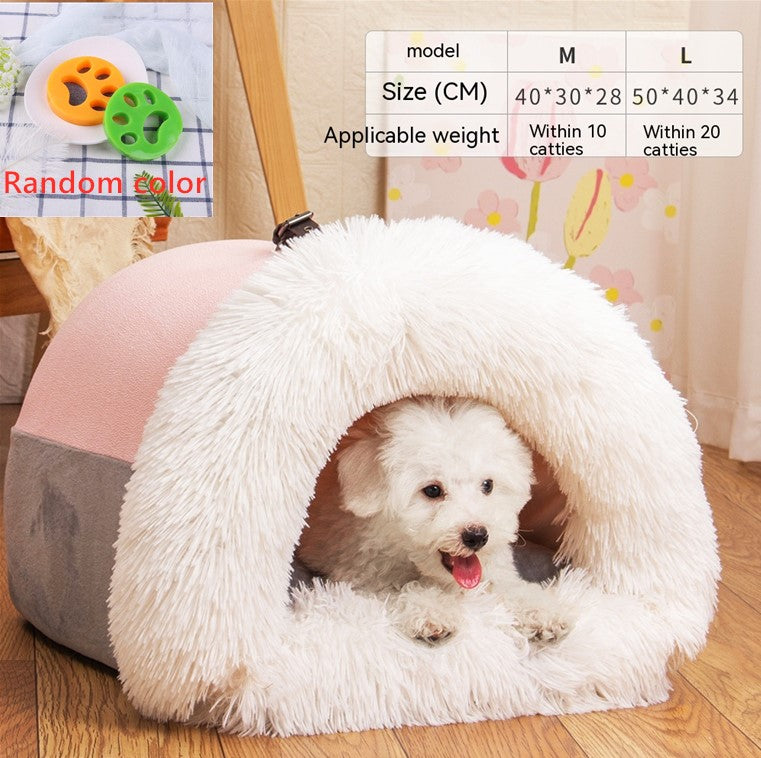Splice Portable Pet Bed - Warm & Moisture-Proof Cat & Dog Nest for Autumn & Winter