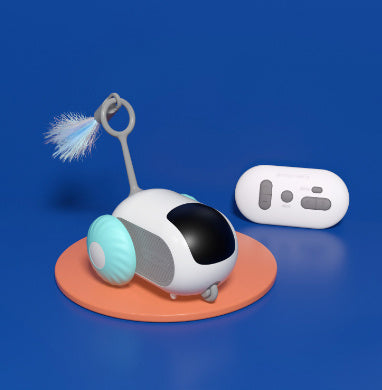 Remote Control Cat Toy Car - Automatic Self-Moving with Obstacle Avoidance & USB Charging - Interactive Pet Toy for Cats