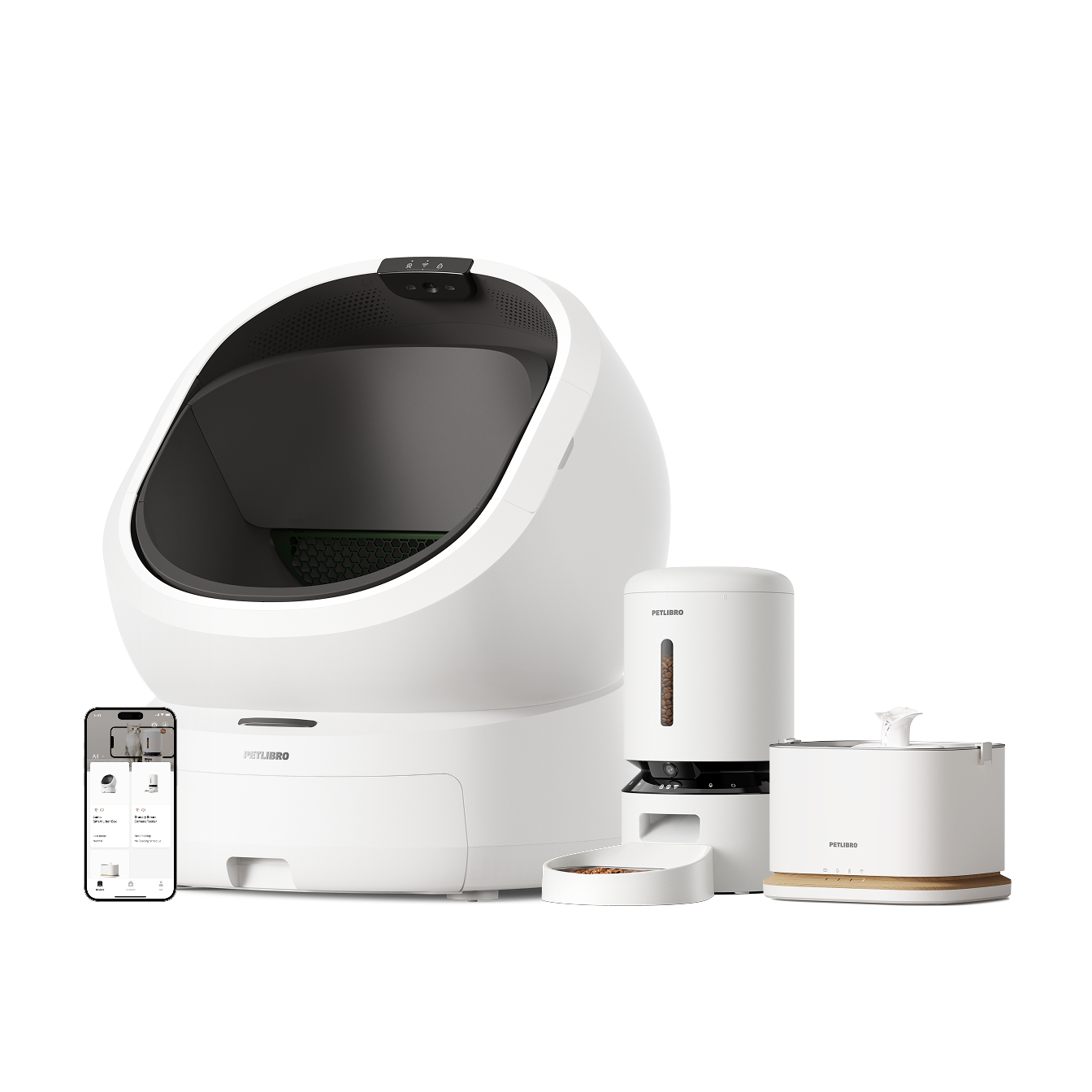 Luma Smart Litter Box & Granary Smart Camera Feeder & Dockstream 2 Smart Fountain