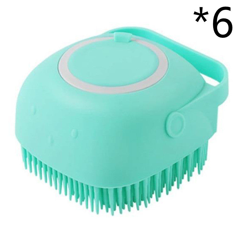 Silicone Pet Bathing & Massage Glove Brush - Dog & Cat Grooming Tool with Shampoo Dispenser