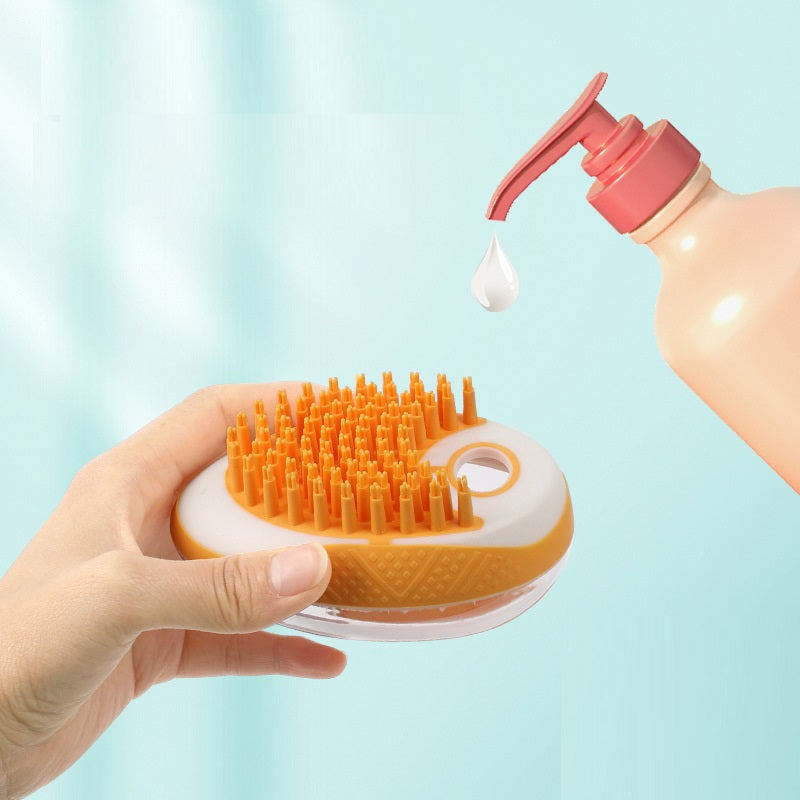 2-in-1 Pet Bath Brush & Massage Comb - Soft Silicone Deshedding Tool for Dogs & Cats