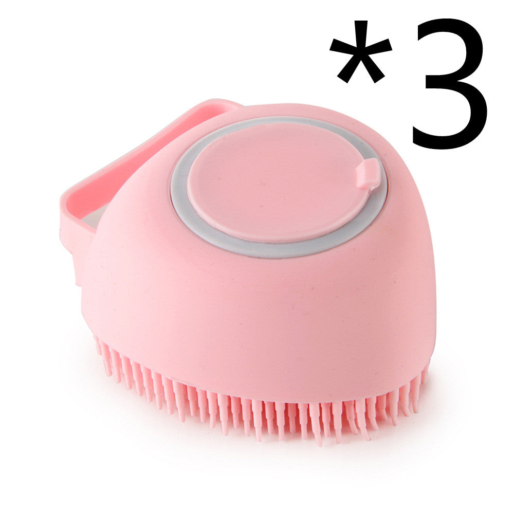 Silicone Pet Bathing & Massage Glove Brush - Dog & Cat Grooming Tool with Shampoo Dispenser