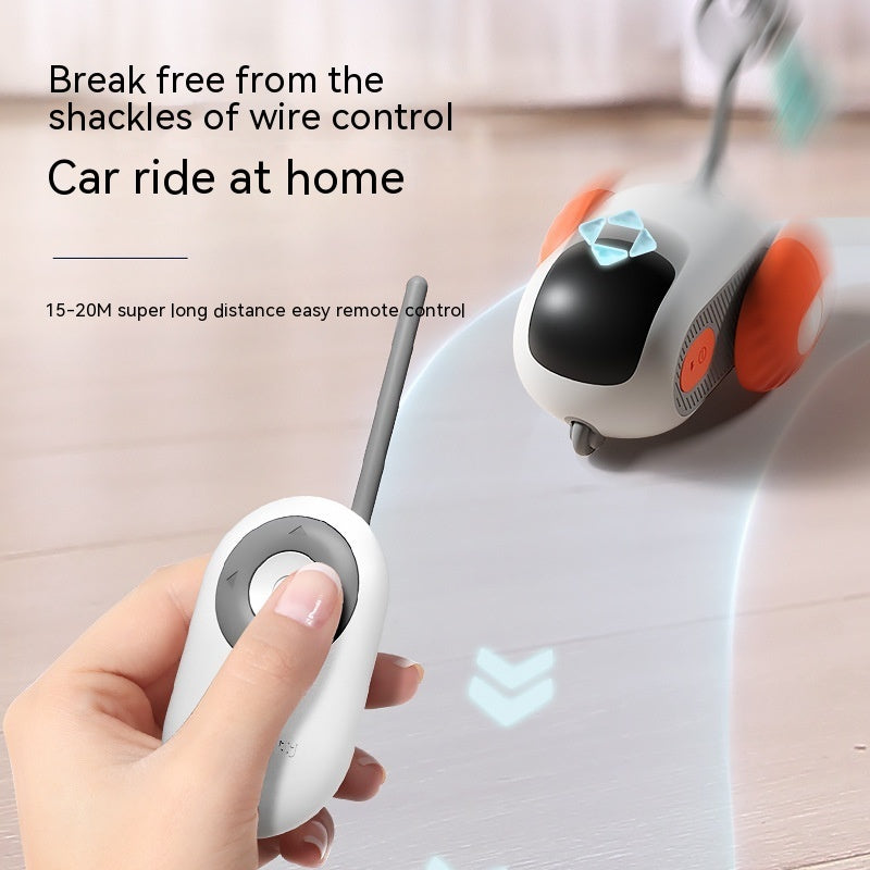 Remote Control Cat Toy Car - Automatic Self-Moving with Obstacle Avoidance & USB Charging - Interactive Pet Toy for Cats