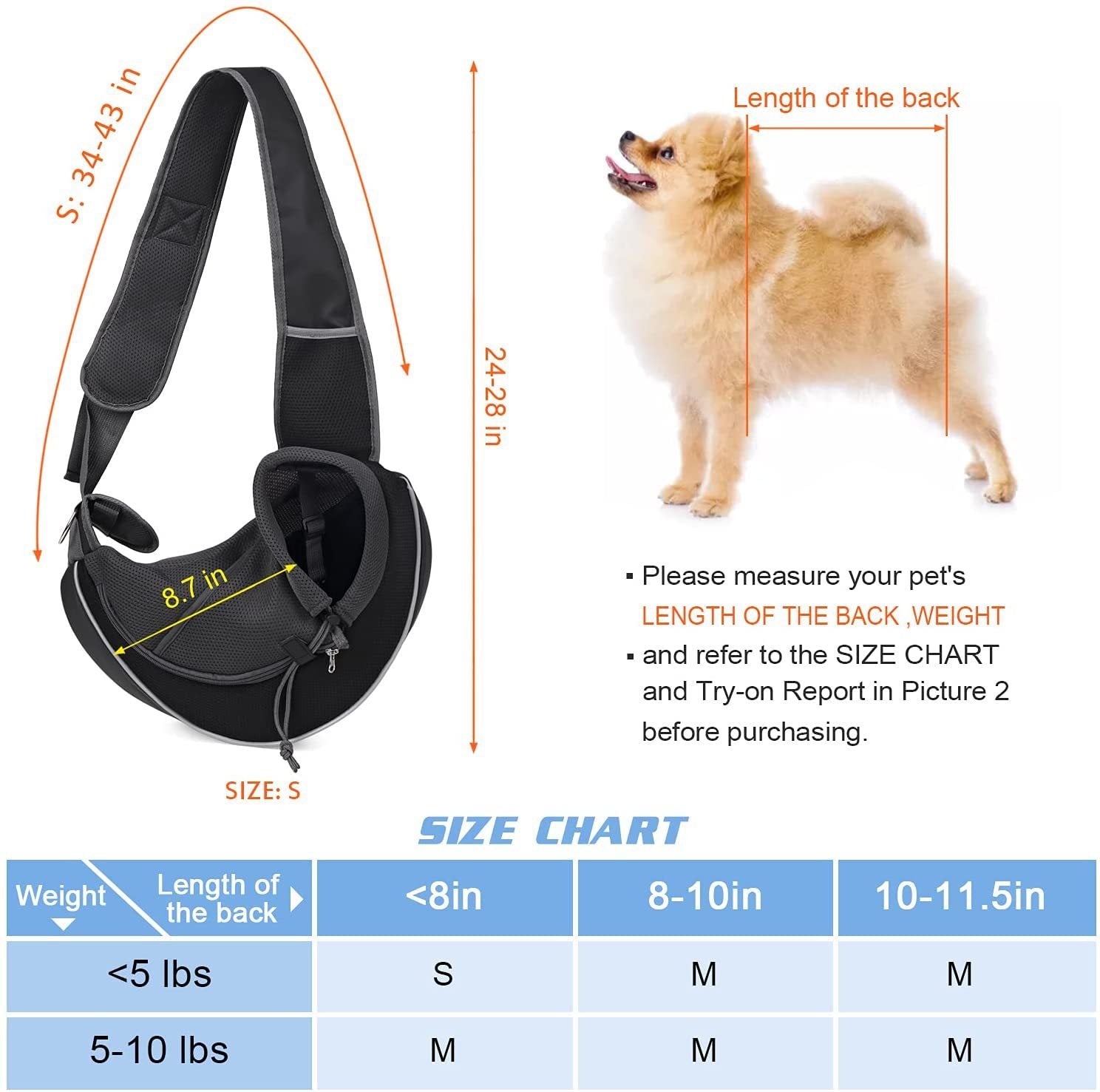 Pet Carrier Sling Bag for Small Dogs & Cats - Portable, Breathable & Hands-Free Crossbody Bag