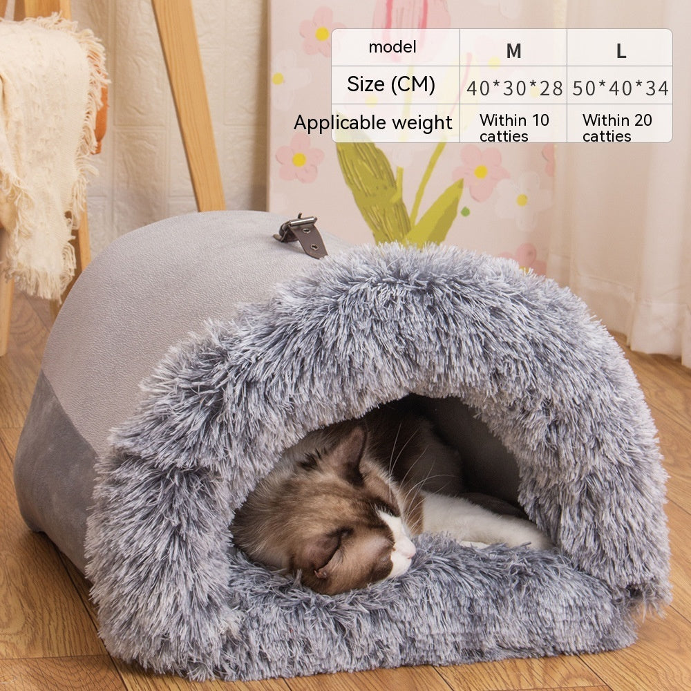 Splice Portable Pet Bed - Warm & Moisture-Proof Cat & Dog Nest for Autumn & Winter