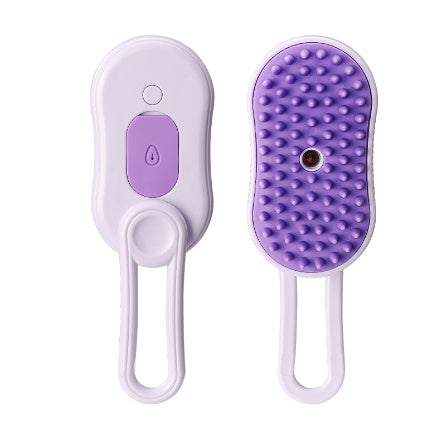 3-in-1 Electric Steam Pet Brush - USB Rechargeable Dog & Cat Grooming Brush for Hair Removal, Detangling & Massage