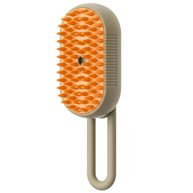 3-in-1 Electric Steam Pet Brush - USB Rechargeable Dog & Cat Grooming Brush for Hair Removal, Detangling & Massage