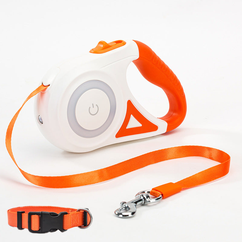 Automatic Retractable Dog Leash with LED Light & Collar Set for Small to Medium Dogs