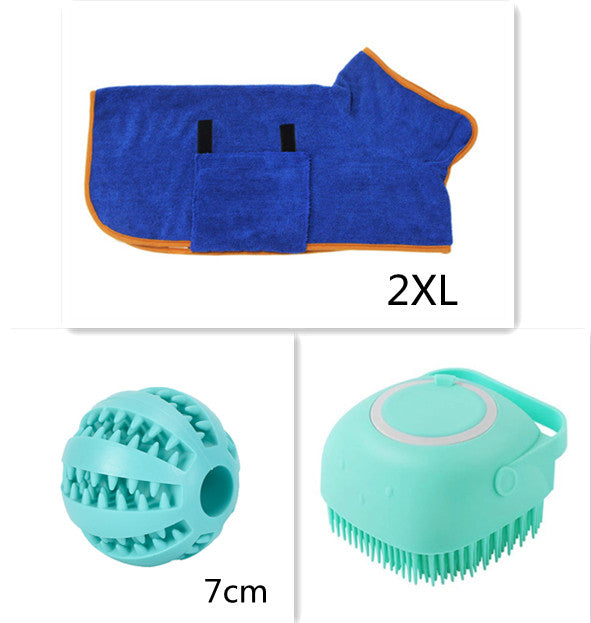 Silicone Pet Bathing & Massage Glove Brush - Dog & Cat Grooming Tool with Shampoo Dispenser