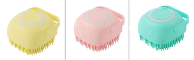 Silicone Pet Bathing & Massage Glove Brush - Dog & Cat Grooming Tool with Shampoo Dispenser